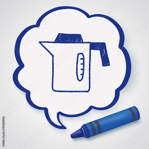 kitchenware hot water bottle doodle drawing