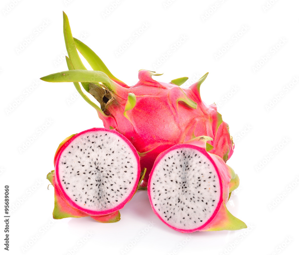 dragon fruit on white background dragon fruit on white background