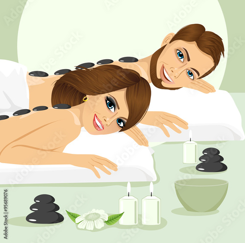 attractive young couple on a spa