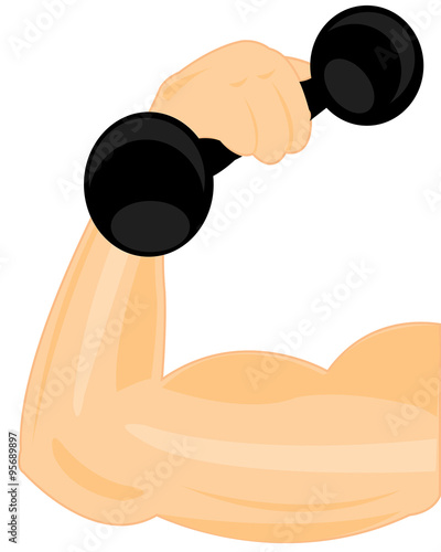 Hand with dumbbells