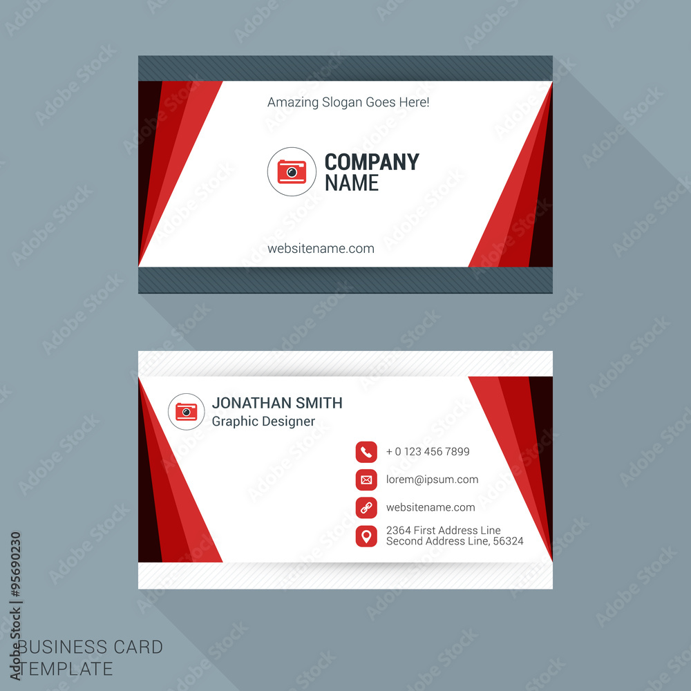 Modern Creative and Clean Business Card Template in Red Color. Vector Illustration Modern Creative and Clean Business Card Template in Red Color. Vector Illustration