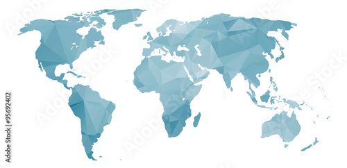 Fototapeta Naklejka Na Ścianę i Meble -  World map with Abstract Colorful Triangular texture