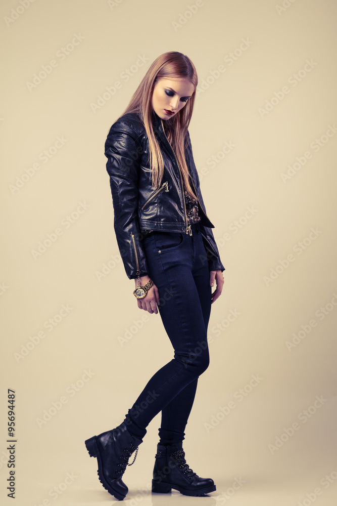 Fashion studio shot of attractive model Fashion studio shot of attractive model