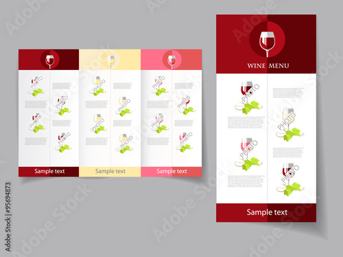 illustration of wine list template