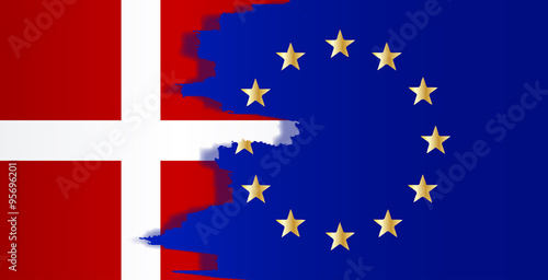 Denmark and EU Flags Blend