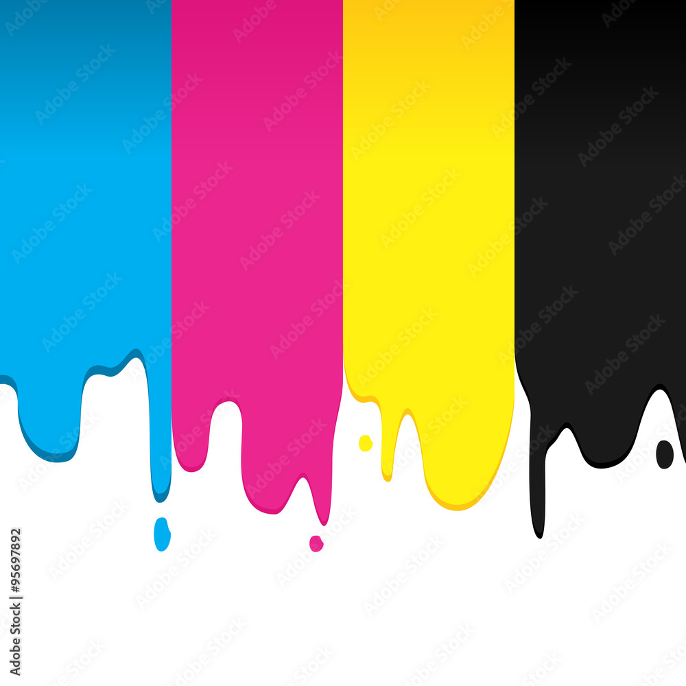 Fototapeta premium CMYK Paint Dripping Background