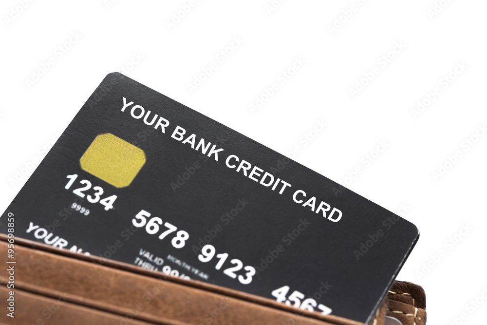 Your Credit Card In Wallet Isolated On White Background Your Credit Card In Wallet Isolated On White Background