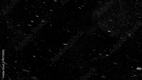 Beautufull falling snowflakes from left to right, matte, wide angle, looped seamless animation, perfect for digital composition photo