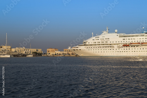 cruise ship in Syros port, Greece