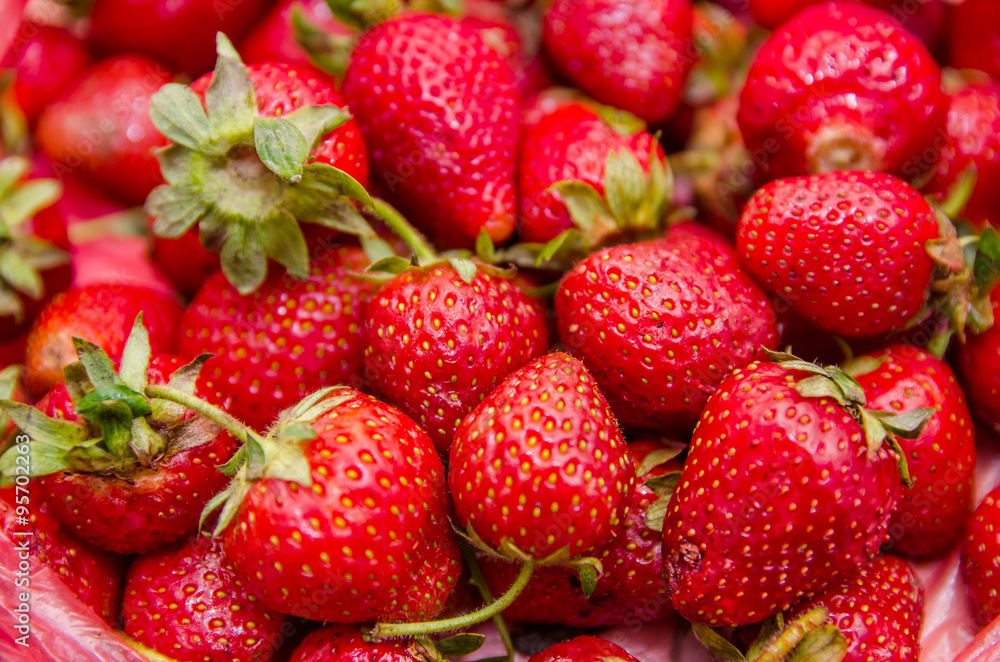 Fresh ripe strawberry - food full frame background or texture Fresh ripe strawberry - food full frame background or texture