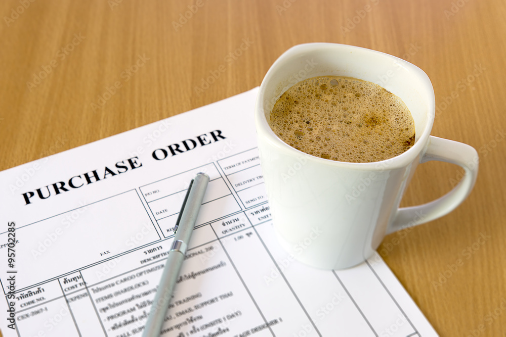 cup of coffee on purchase order form cup of coffee on purchase order form