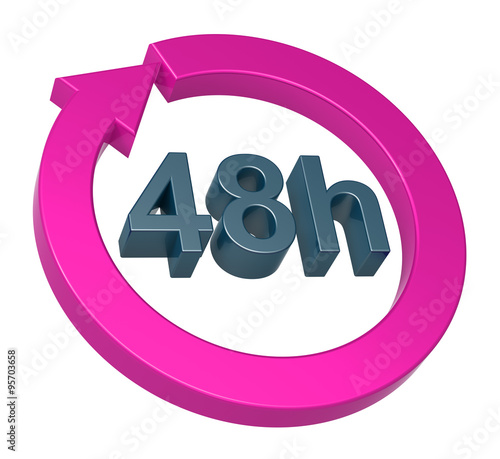 48 hours delivery sign. Computer generated 3D photo rendering.
