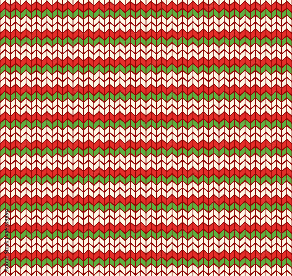 Seamless Christmas Knitted Pattern