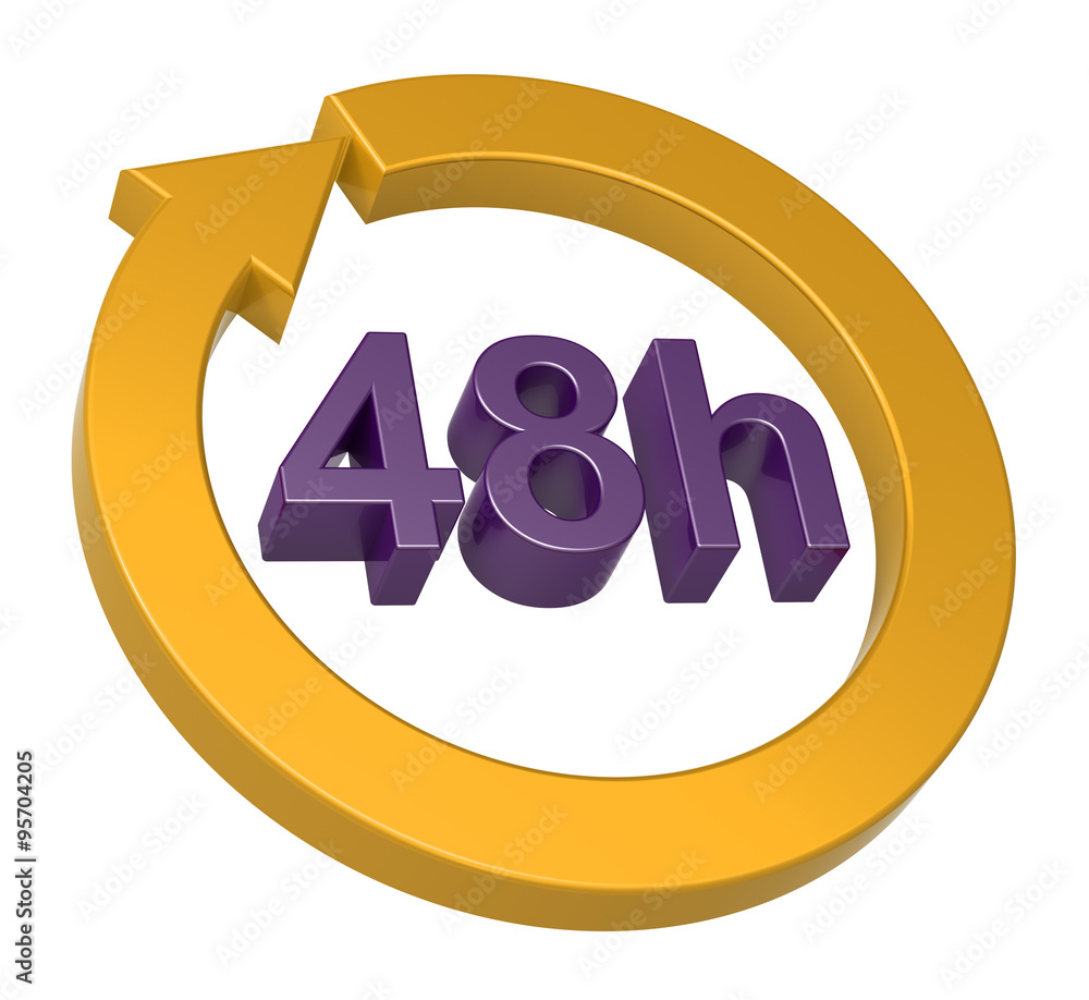 48 hours delivery sign. Computer generated 3D photo rendering. 48 hours delivery sign. Computer generated 3D photo rendering.