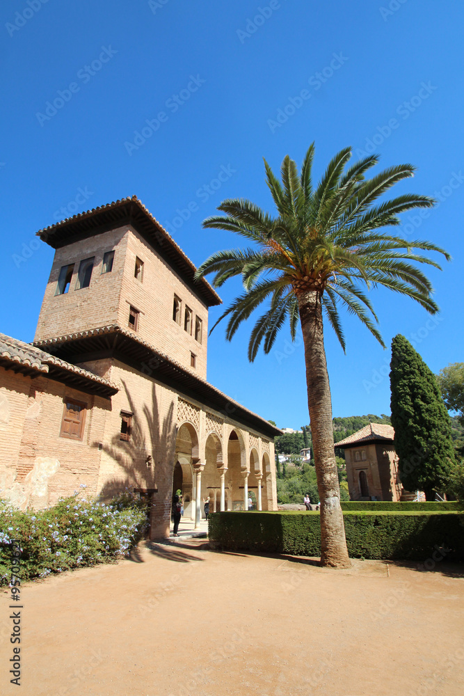 Alhambra de Grenade (Espagne) - Patio del Partal