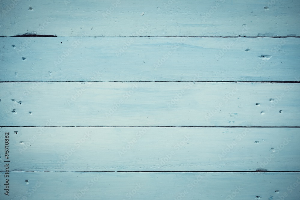 Naklejka premium Painted blue wooden planks