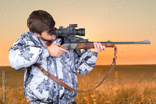 hunter with his rifle