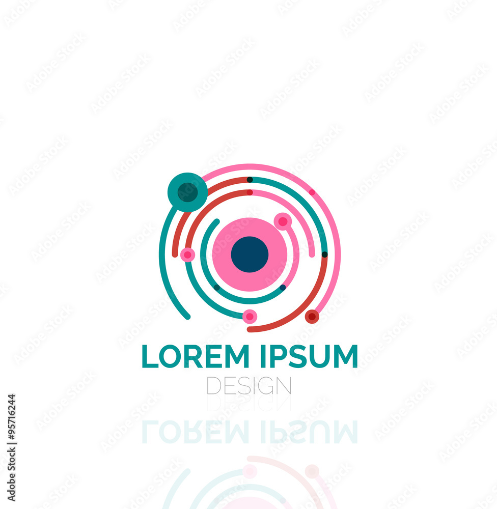 Vector swirl and circles outline minimal abstract geometric logo Vector swirl and circles outline minimal abstract geometric logo