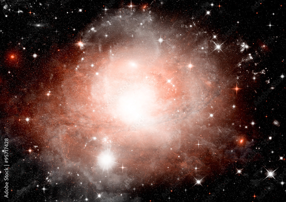 Stars, dust and gas nebula in a far galaxy Stars, dust and gas nebula in a far galaxy