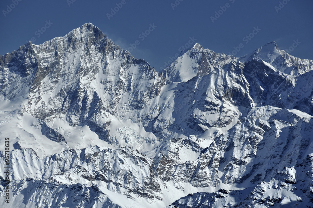 Fototapeta The Weisshorn, Swiss Alps, in winter
