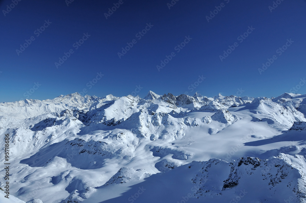 Swiss Alps: Winter panorama