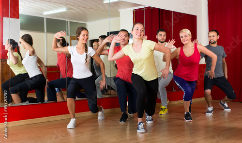 Photography Healthy people dancing in gym