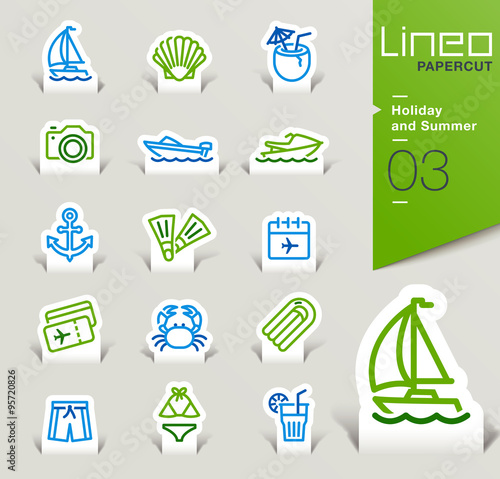Lineo Papercut - Holiday and Summer outline icons
