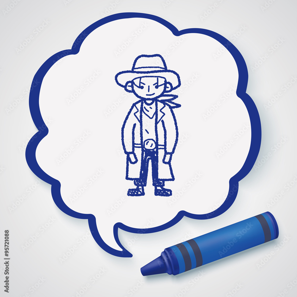 Fototapeta premium cowboy doodle