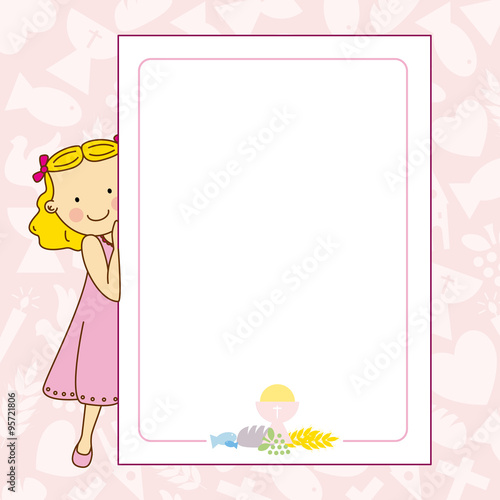 my first communion girl. space for text or photo