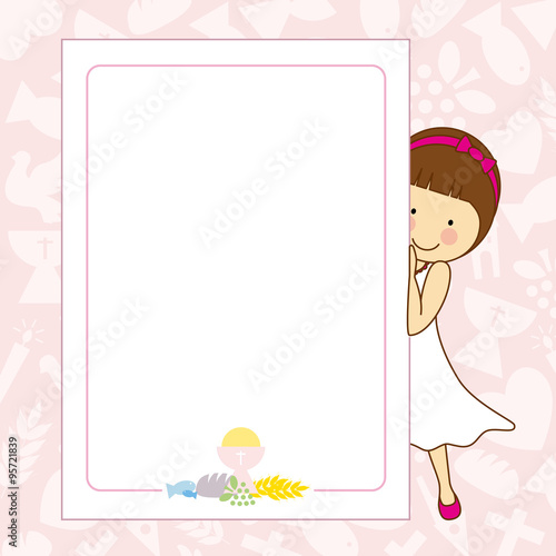 my first communion girl. space for text or photo