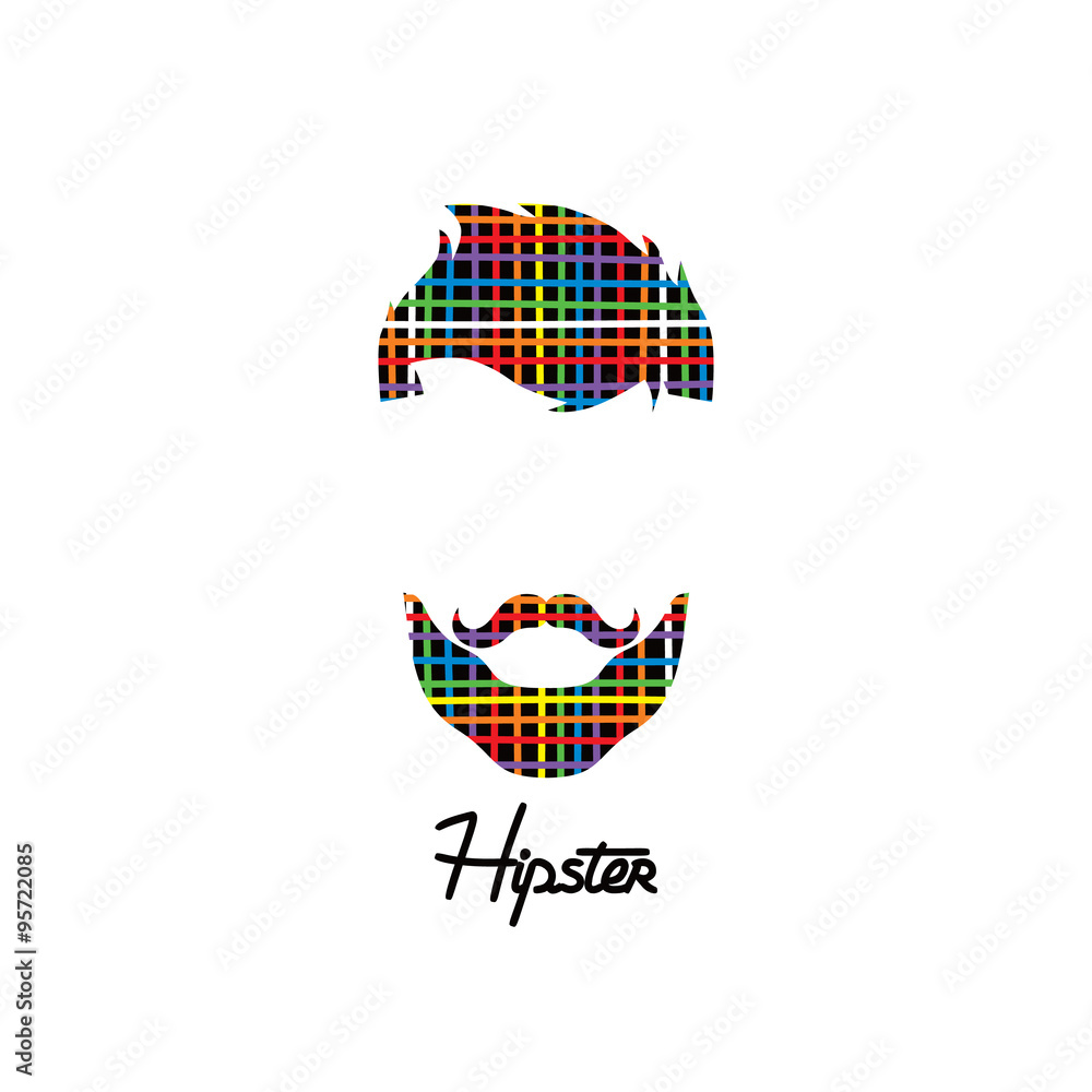 Fototapeta premium retro hipster guy colorful line