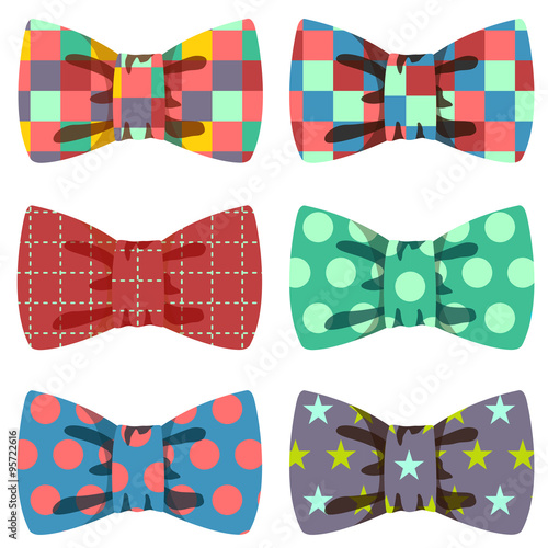 Vector set of polka dot bow ties