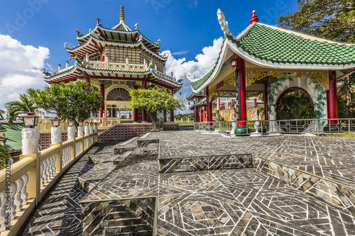 Pagoda and dragon sculpture of the Taoist Temple in Cebu, Philip photo