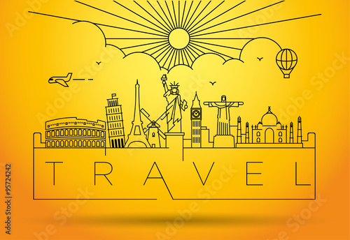 Photography Linear Landmarks of the World Typographic Design