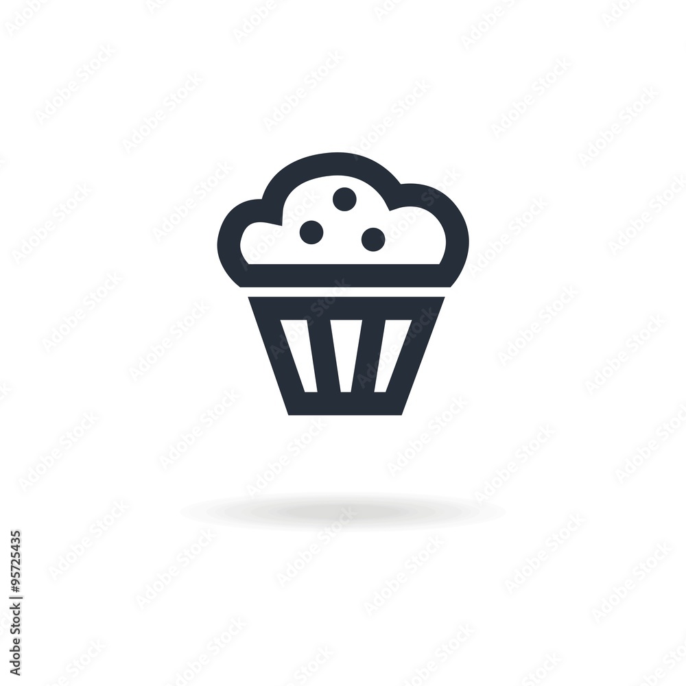 icon maffin with cream. icon for confectionery shop or cafe. Vector illustration icon maffin with cream. icon for confectionery shop or cafe. Vector illustration