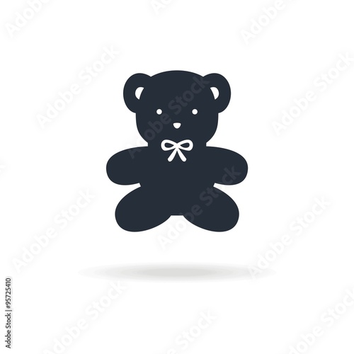 icon of bear toy. Icon for birthday  or another special day, for children shop. Vector illustration