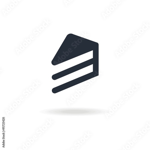 icon piece of birthday cake. icon for confectionery shop or cafe. Vector illustration