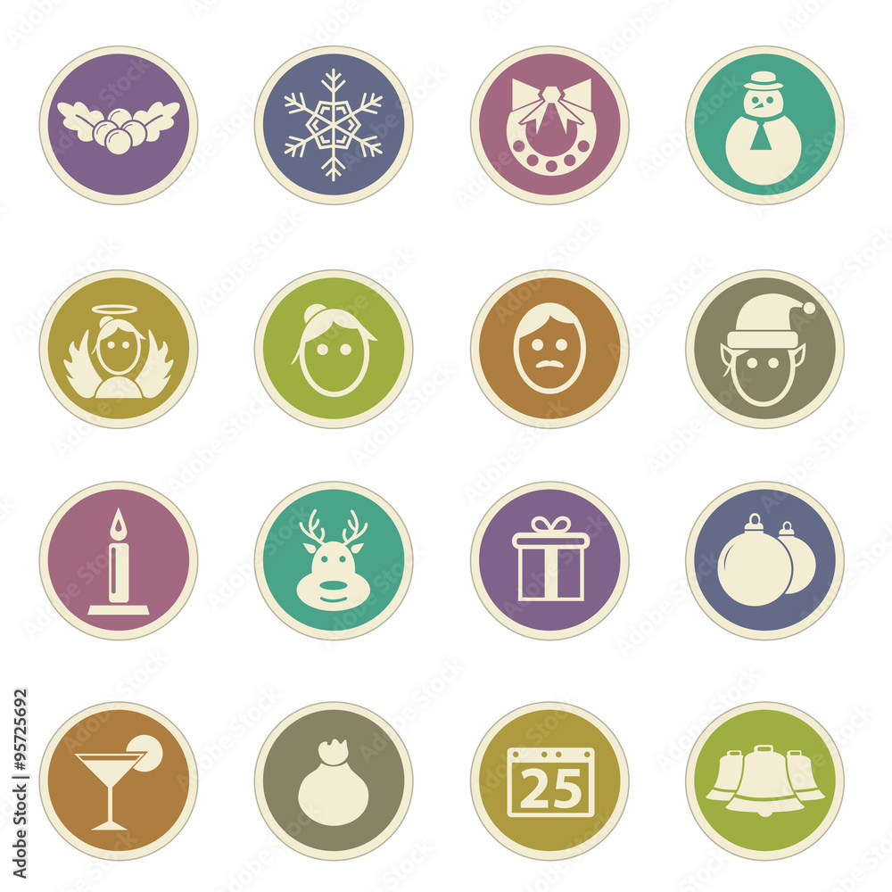 Vector Christmas icons. Vector Christmas icons.