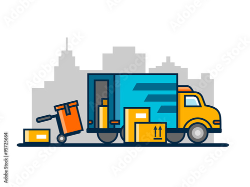 Unloading loading truck