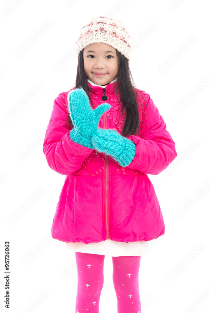 Beautiul asian girl in colorful winter clothes Beautiul asian girl in colorful winter clothes