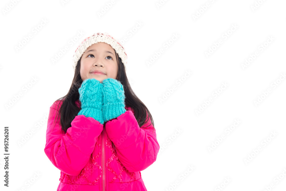 Beautiul asian girl in colorful winter clothes Beautiul asian girl in colorful winter clothes