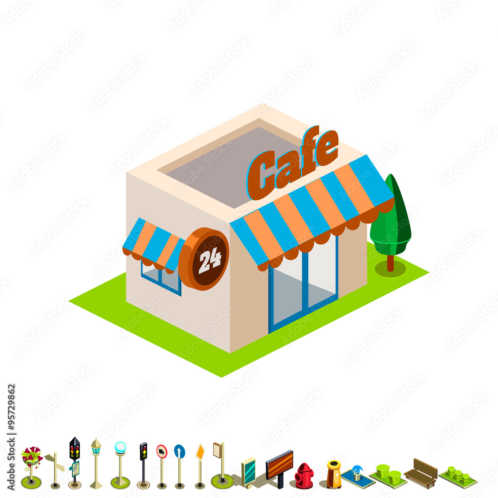 Vector isometric bar building icon infographic design Vector isometric bar building icon infographic design