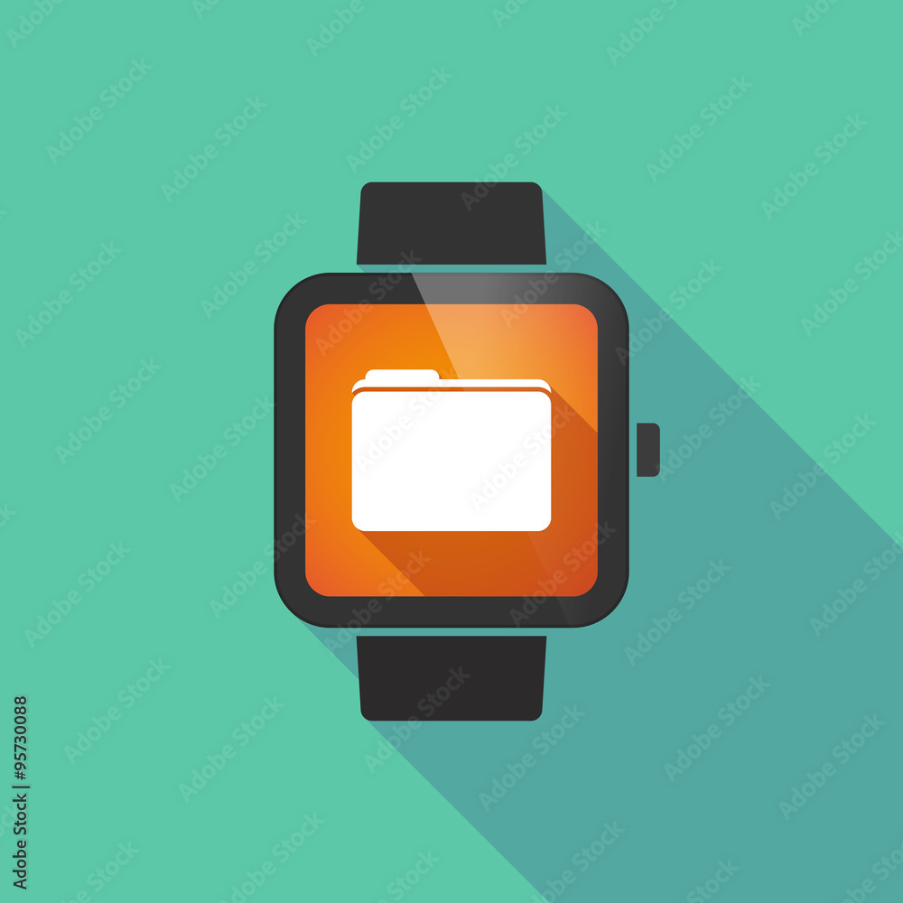 Smart watch vector icon with a folder Smart watch vector icon with a folder