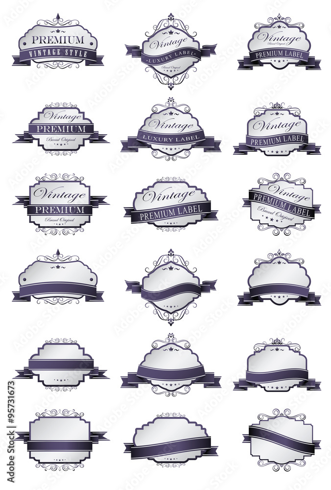 Luxury purple labels and blank labels template Luxury purple labels and blank labels template