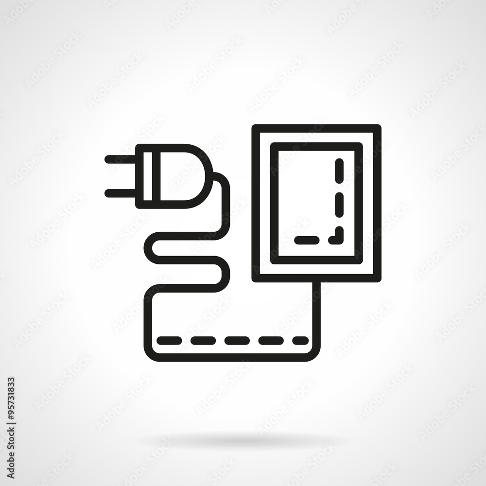 Mobile charger black line vector icon Mobile charger black line vector icon