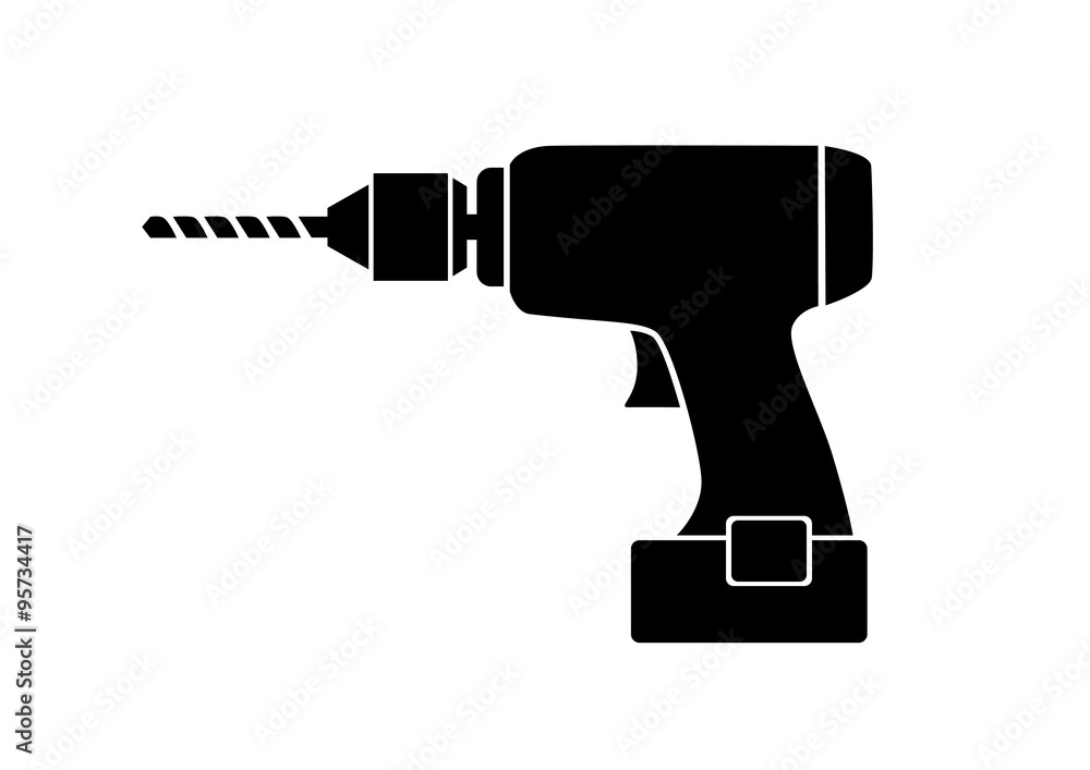 Drill icon on white background Drill icon on white background