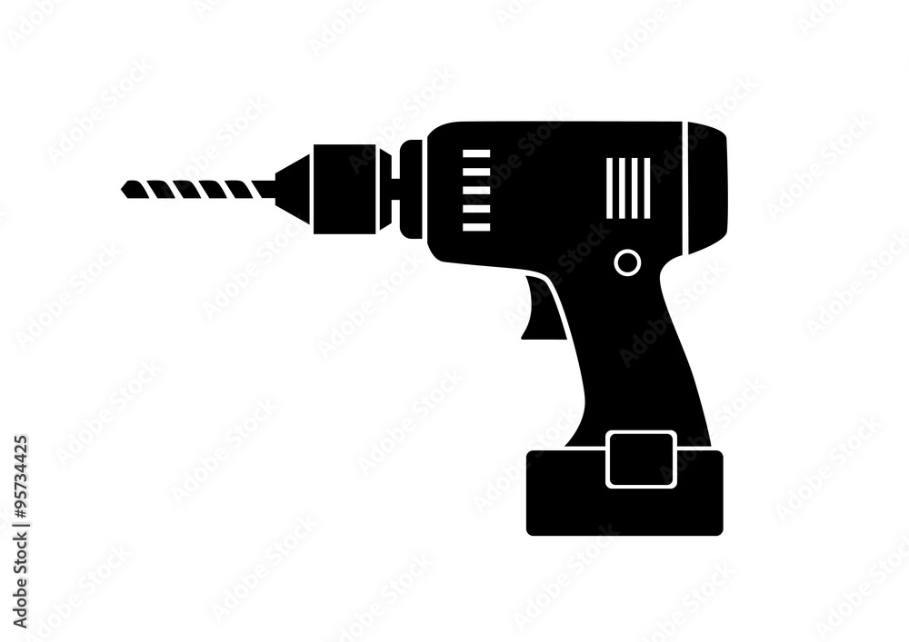 Drill icon on white background Drill icon on white background