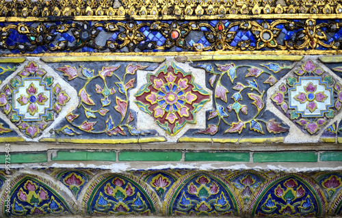 Ceramic decoration on temple wall