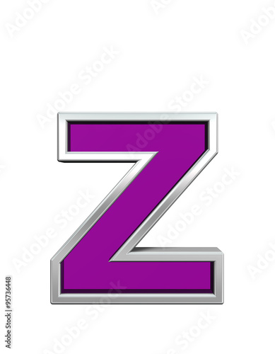 Free Download One lower case letter from purple glass with chrome frame alphabet set, isolated on white. Computer generated 3D photo rendering. - GFXLoad