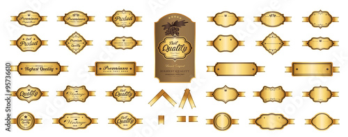 Gold premium luxury labels and blank labels